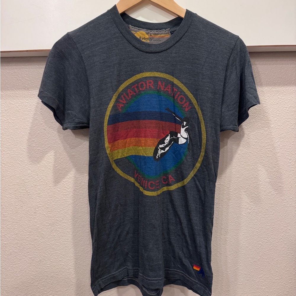 Aviator Nation Men's Charcoal Graphic Tee